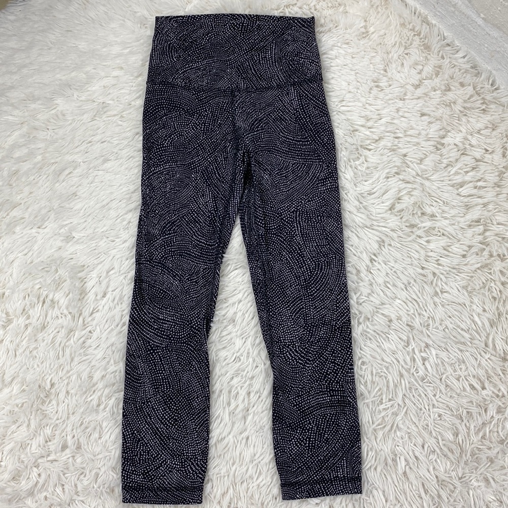 Lululemon Align Crop *21" Free Spirit Ice Grey Black